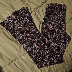 No Boundaries Floral Leggings - Black, Pink, Yellow